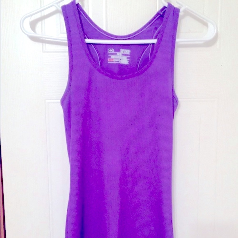 Under Armour Ribbed Purple Racerback Tank Top